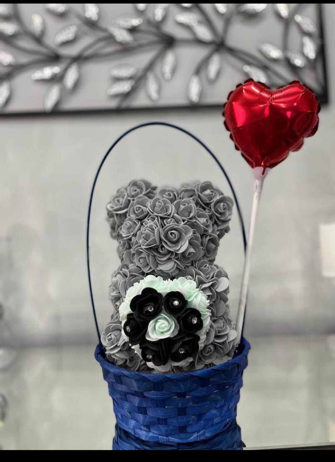 ROSE TEDDY BEAR GIFT BASKET