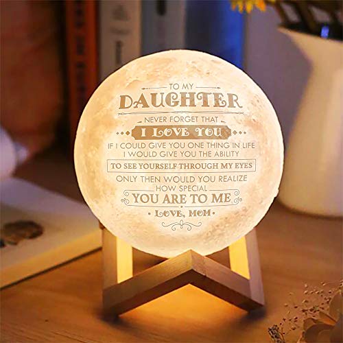 Engraved Moon Lamp Night Light  - from Mom/Dad to Daughter