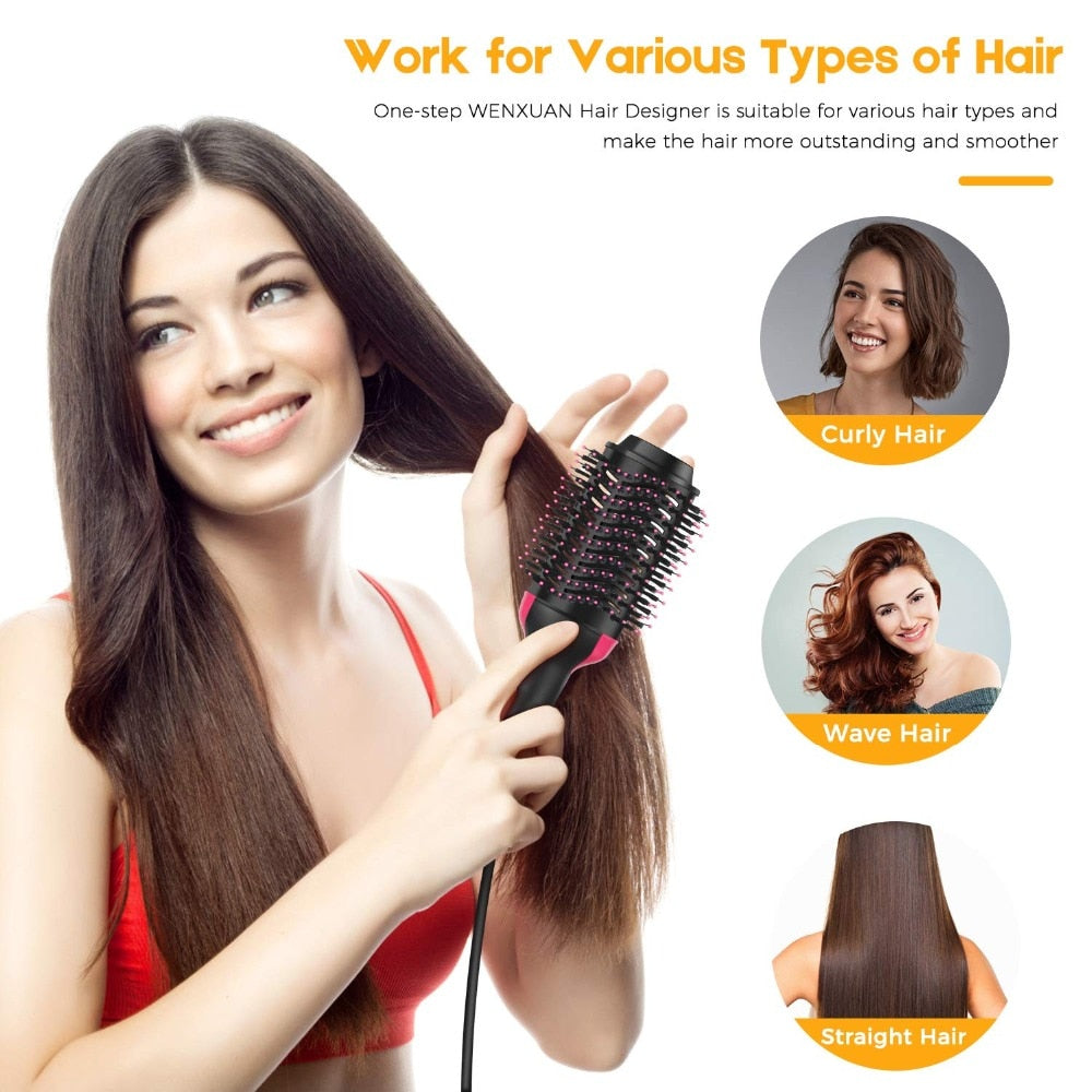 Amoyy Multifunctional Hair Volumizer Brush&Straightener