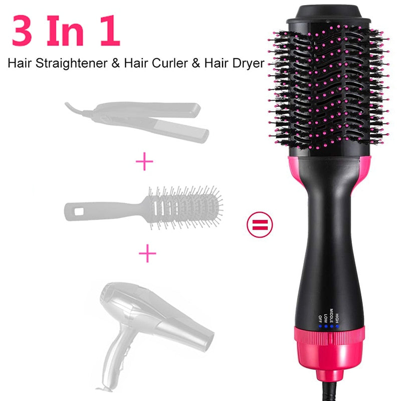 Amoyy Multifunctional Hair Volumizer Brush&Straightener