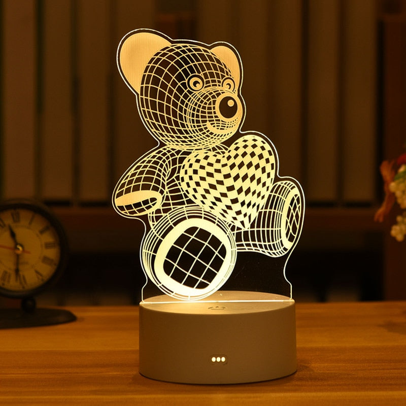 Gifts 3D Lamp Acrylic LED Night Light.