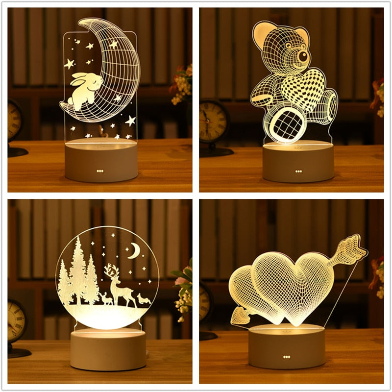 Gifts 3D Lamp Acrylic LED Night Light.