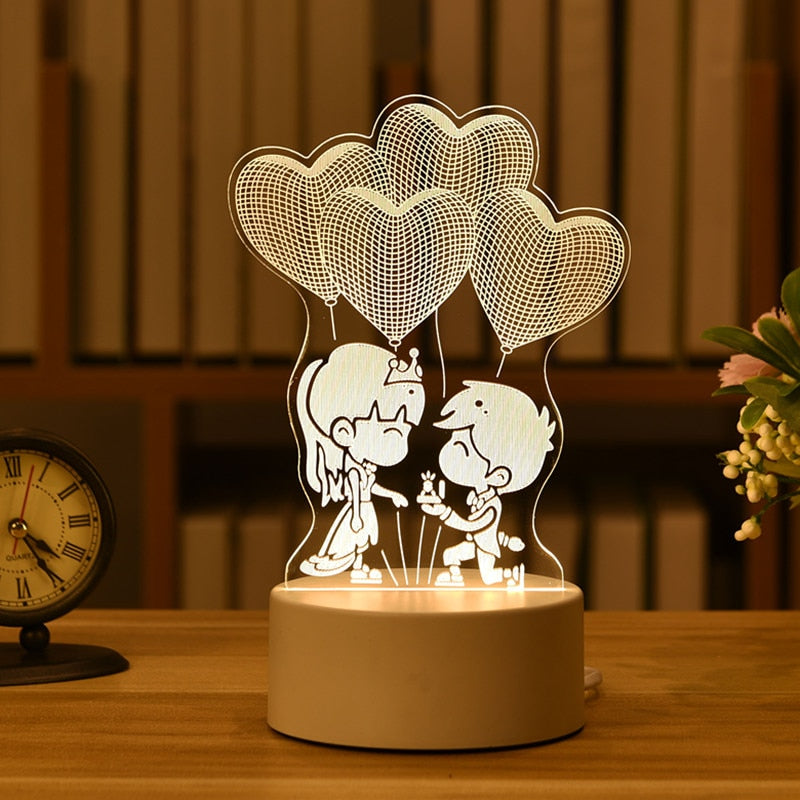 Gifts 3D Lamp Acrylic LED Night Light.