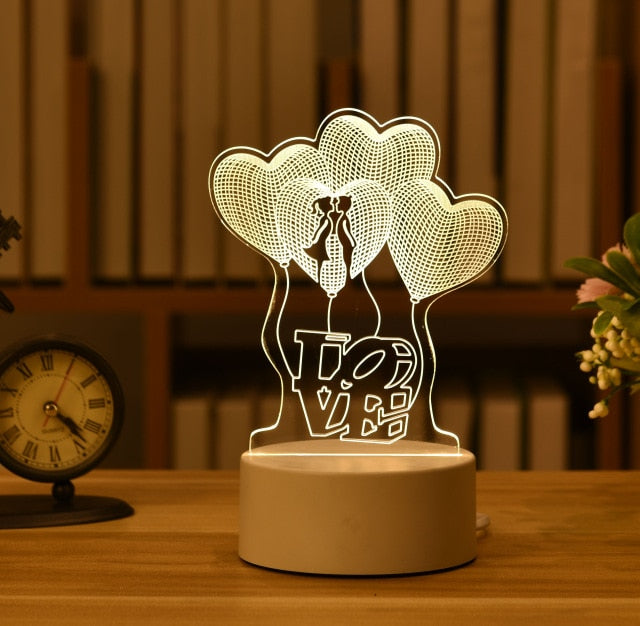 Gifts 3D Lamp Acrylic LED Night Light.